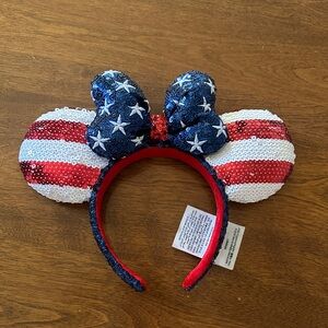 Sequin red white and blue Disneyland ears